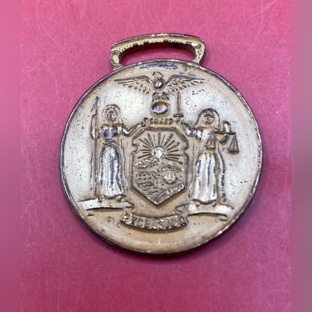 Vintage Great Seal Of New York Medal Excelsior 1”